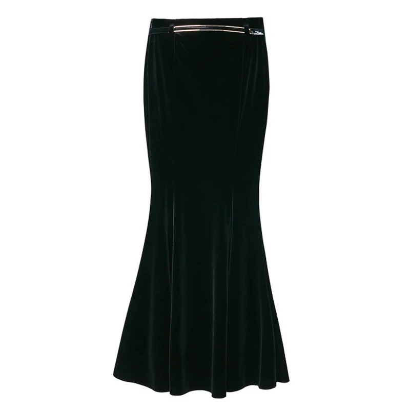 Autumn Women Skirt Elegant Office Lady Business Black Skirt Casual Mermaid Skirt Female High Quality Plus Size S-5XL - Цвет: Черный