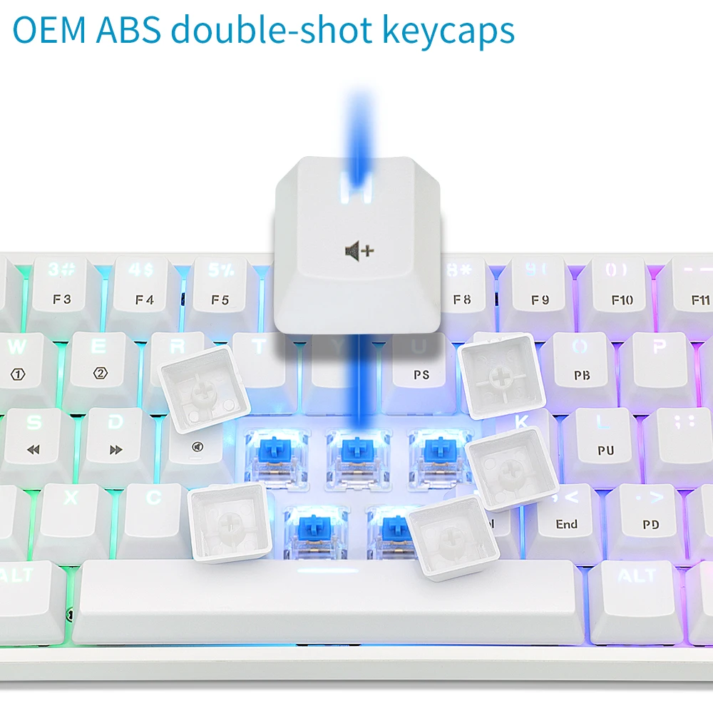 GK61 SK61 61 Key Mechanical Keyboard USB Wired LED Backlit Axis Gaming Mechanical Keyboard Gateron Optical Switches For Desktop