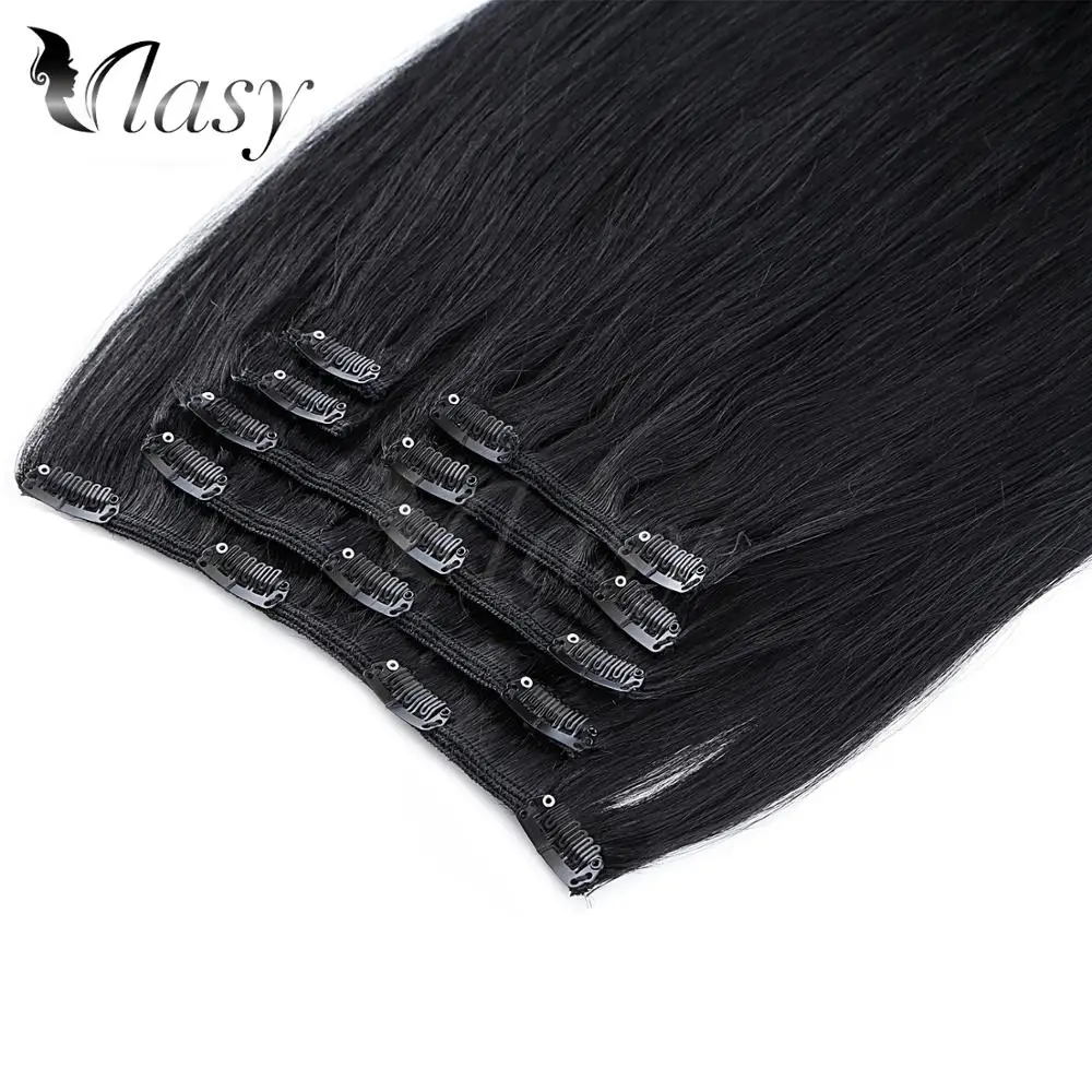 Vlasy 24 ''115g для наращивания на всю голову фабричного производства Remy человеческих волос 7 шт./компл. Натуральные Прямые волосы на заколках, Пряди человеческих волос для наращивания