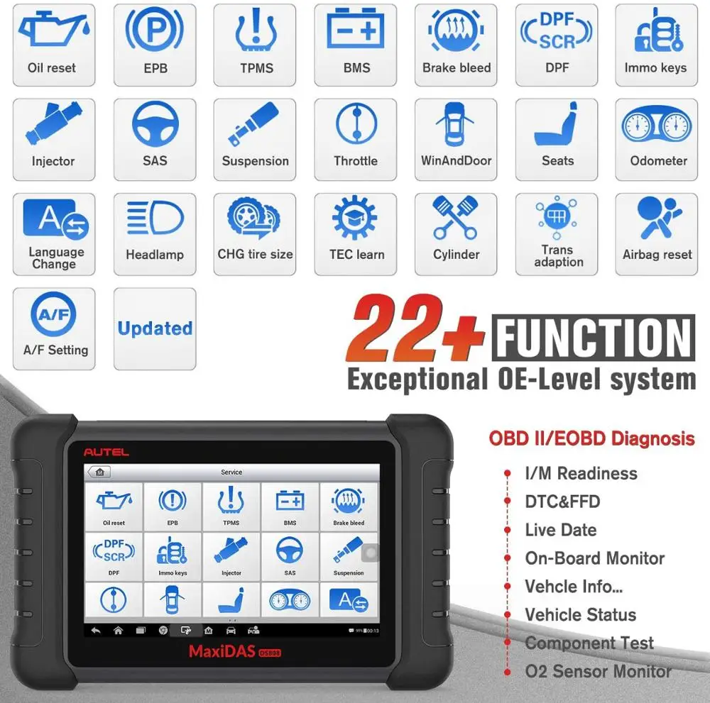 Autel OBD2 сканер автомобильный диагностический инструмент maxnas DS808K ключевой