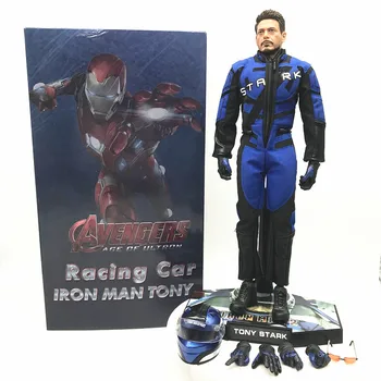

In Stock HC Iron Man racing suit Tony Stark movable model ironman PVC Action Figures Toy Doll kids gift 33cm