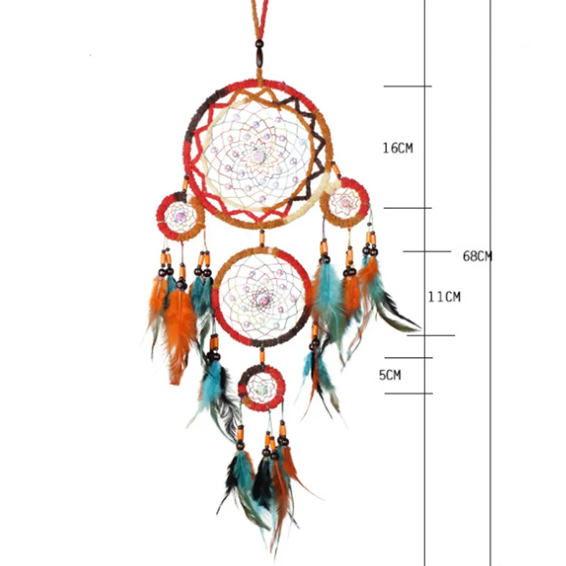 Colorful 5 ring dream catcher creative home decorations XR016