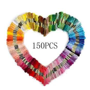 

Lot 150 Multi Colors Embroidery DIY Silk Line Branch Threads Similar Dmc Thread Floss Skein Cross Stitch Thread