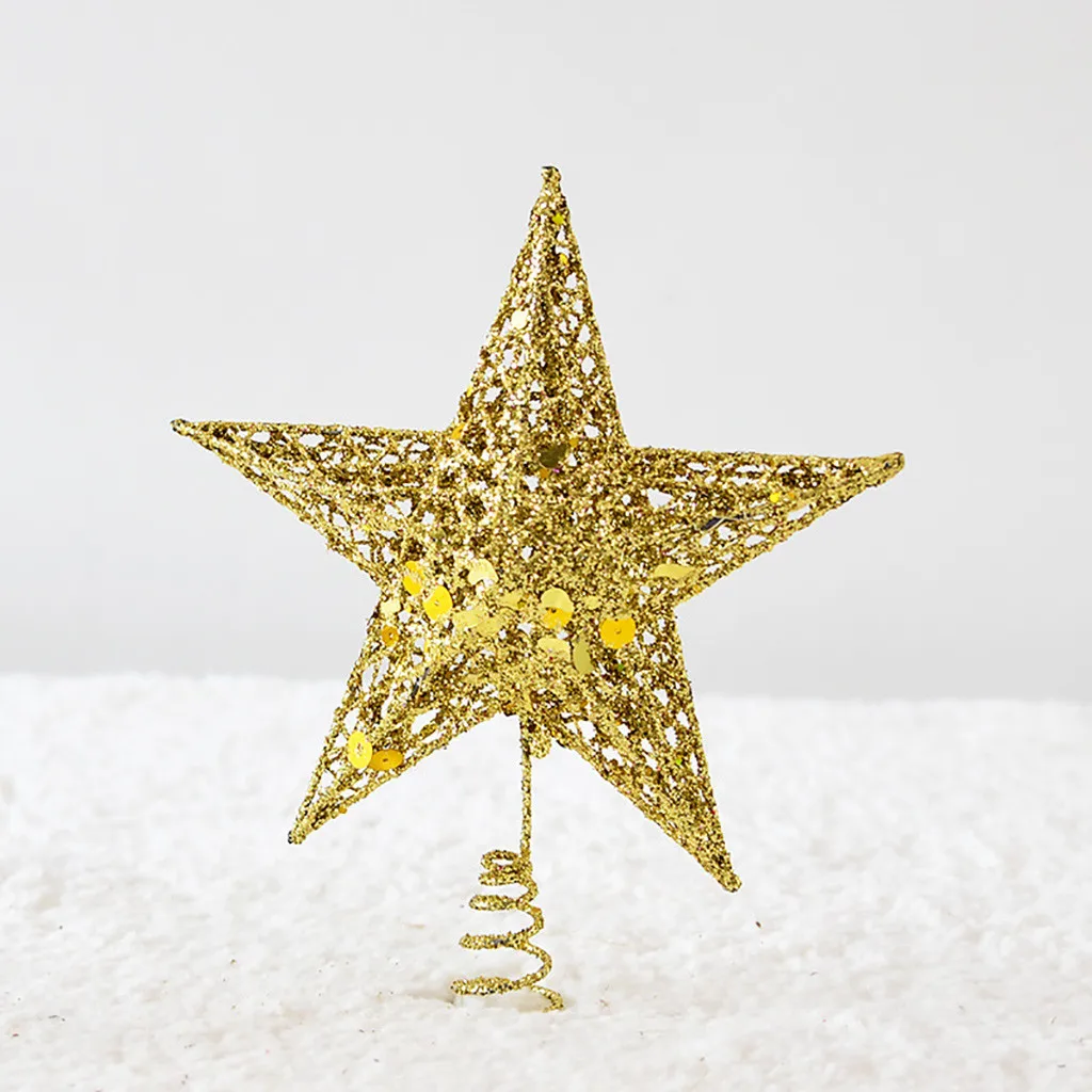 Рождественская Елка Топ блестки звезды повесить Рождественский Декор, орнамент Treetop M1118