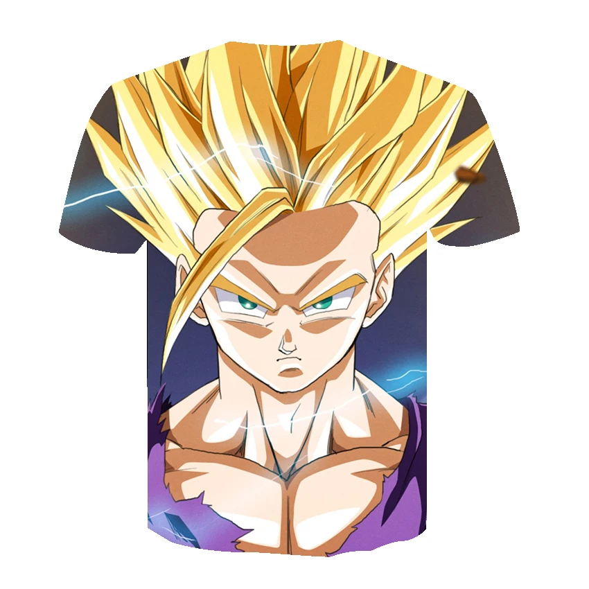 Супер 3D футболка аниме Dragon Ball Z Goku летние модные футболки для мужчин/мальчиков Мастер Роши печати мультфильм футболка плюс размер большой