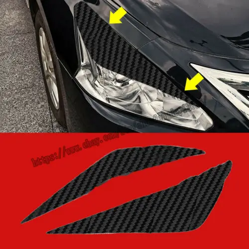 For Nissan Altima 2013- 3D Carbon Fiber Car Headlight Eye Brow Cover Sticker Car modification Car accessories