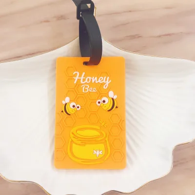 Kawaii животное мультфильм бирка для чемодана ID адрес держатель багажная этикетка идентификатор дорожные аксессуары посадочная переносная бирка - Цвет: Bee