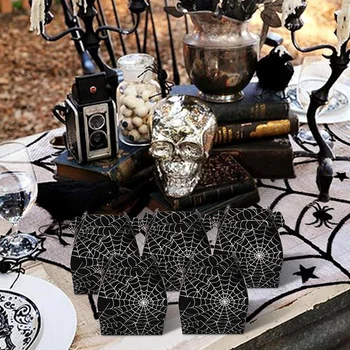 

Top-24 Pcs Halloween Favor Boxes Paper Black Spider Web Gift Bags Halloween Treat Boxes for Halloween Kids Birthday Decorations