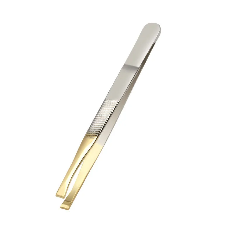 Eyebrow Tweezer Clip for Trimming Face Hair Removal Tools Stainless Steel Slant Tip Flat Tip