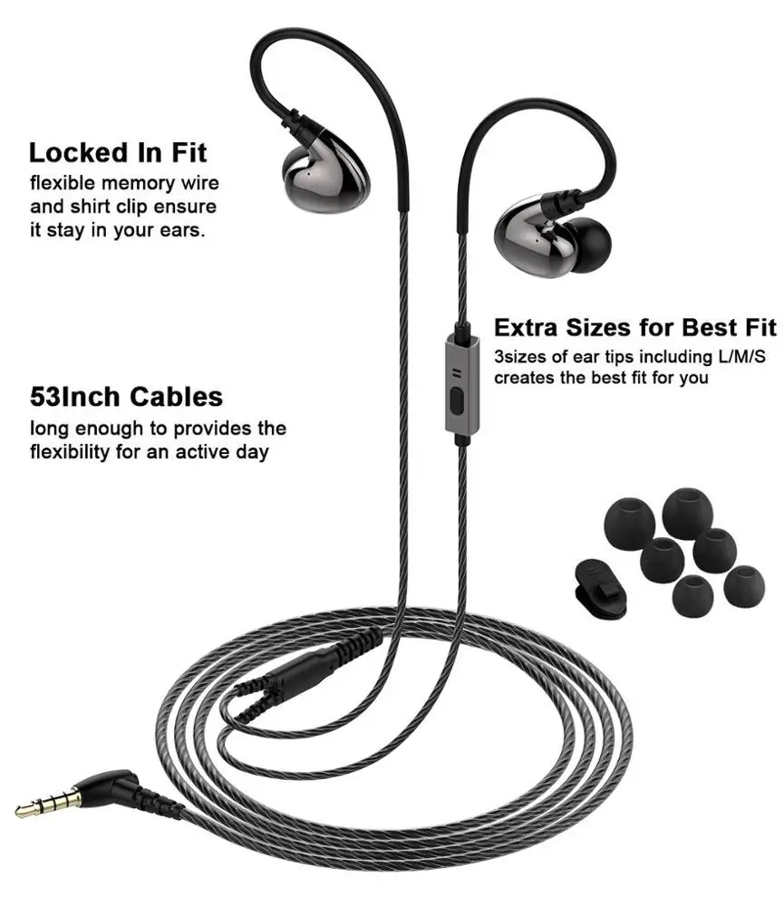 FMJ Z4 wired earphone In ear Four speakers One touch switch HD dual unit microphone Android IOS available for phone sport
