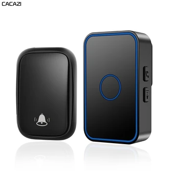 

CACAZI Self powered Wireless Doorbell Waterproof No Battery Required 150M Range Cordless Home Door Ring Bell Chime US EU UK Plug