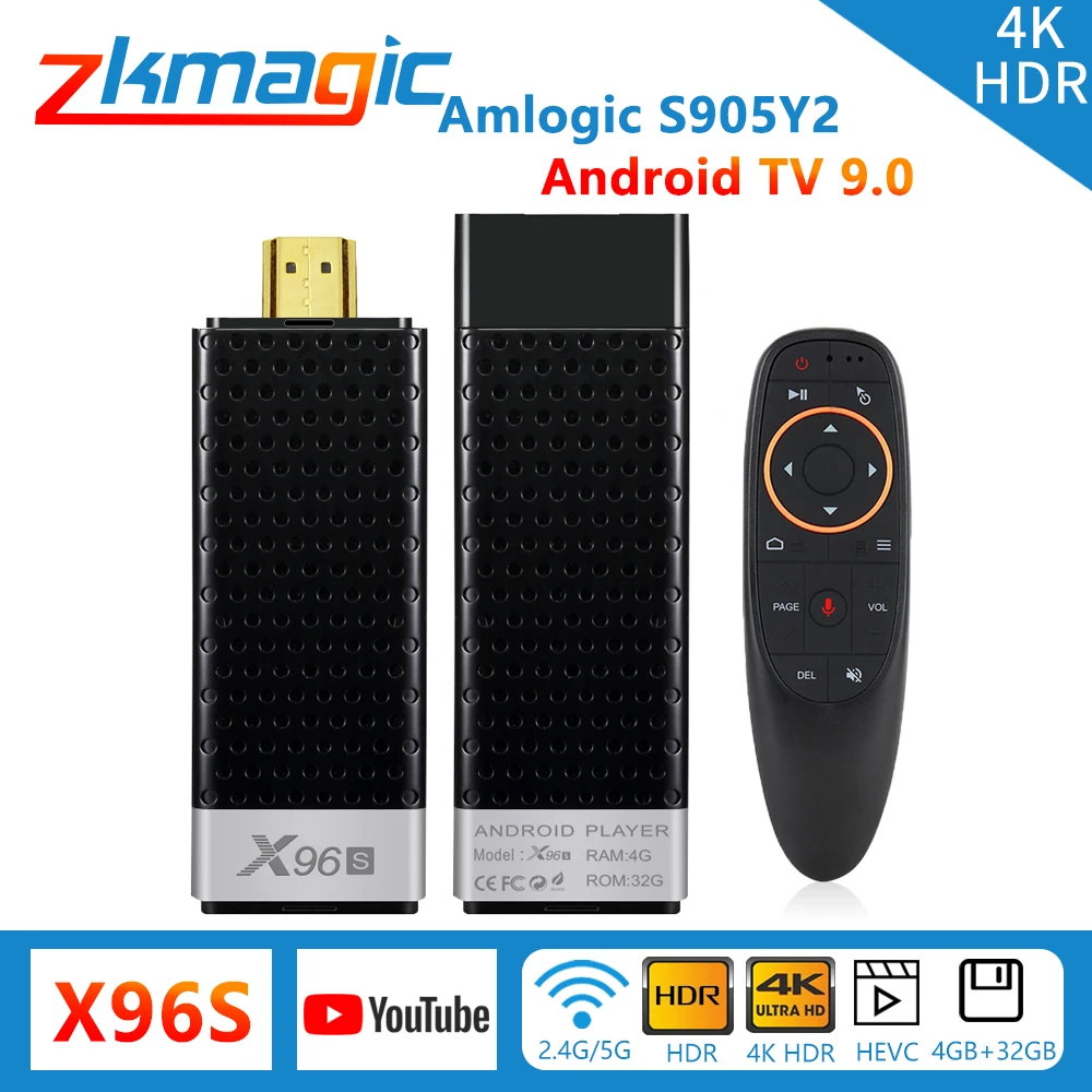 

X96S Mini PC TV Stick Android 9.0 TV Box Amlogic S905Y2 DDR4 4GB 32GB 2.4/5G WIFI BT 4.2 Smart TV Box 4K HD Media Player X96