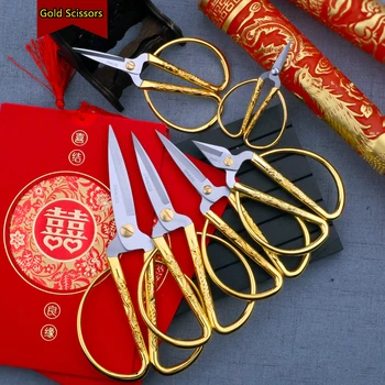 

Stainless Steel Sewing Scissors Short Cutter Tailor Scissor Gold Scissors Fabric Cutter Tools for Sewing DIY embroidery scissors