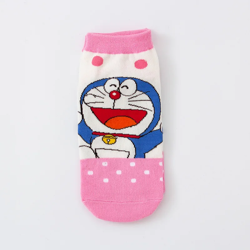 2 Носки с принтом Аниме Doraemon женские хлопковые носки Dorami милые забавные Повседневные Удобные весенне-летние японские спортивные дышащие носки - Цвет: 2