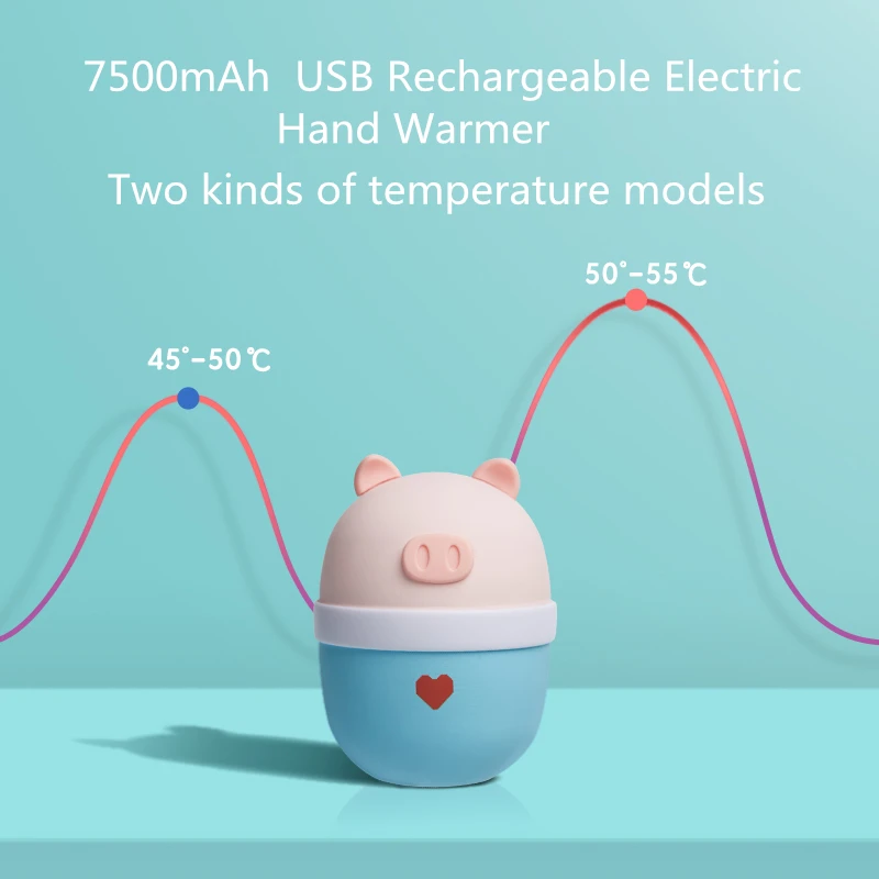 5200mAh USB Rechargeable Hand Warmer lovely Electronic Small Portable Hand Warmer Hot Instant Heating For Winter Chritmas Gifts