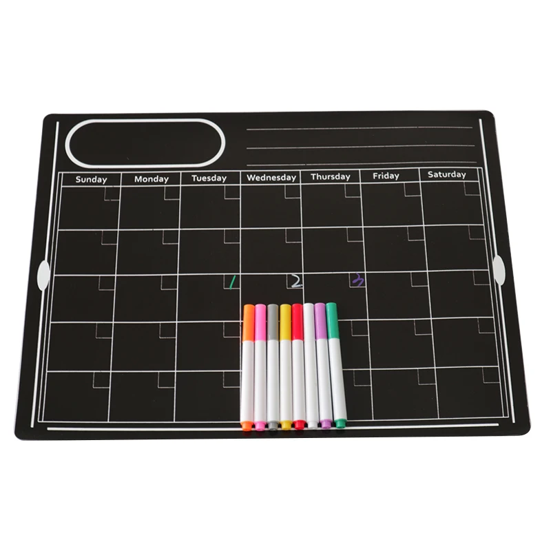 Diseño de pizarra - Calendario magnético de borrado en seco para  refrigerador, planificador mensual de refrigerador, calendario de tablero,  17 x 14