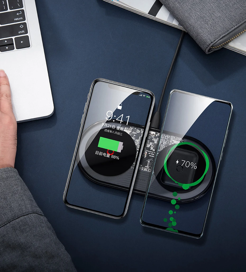 Baseus Chargeur sans fil double 2-en-1 édition Pro-1