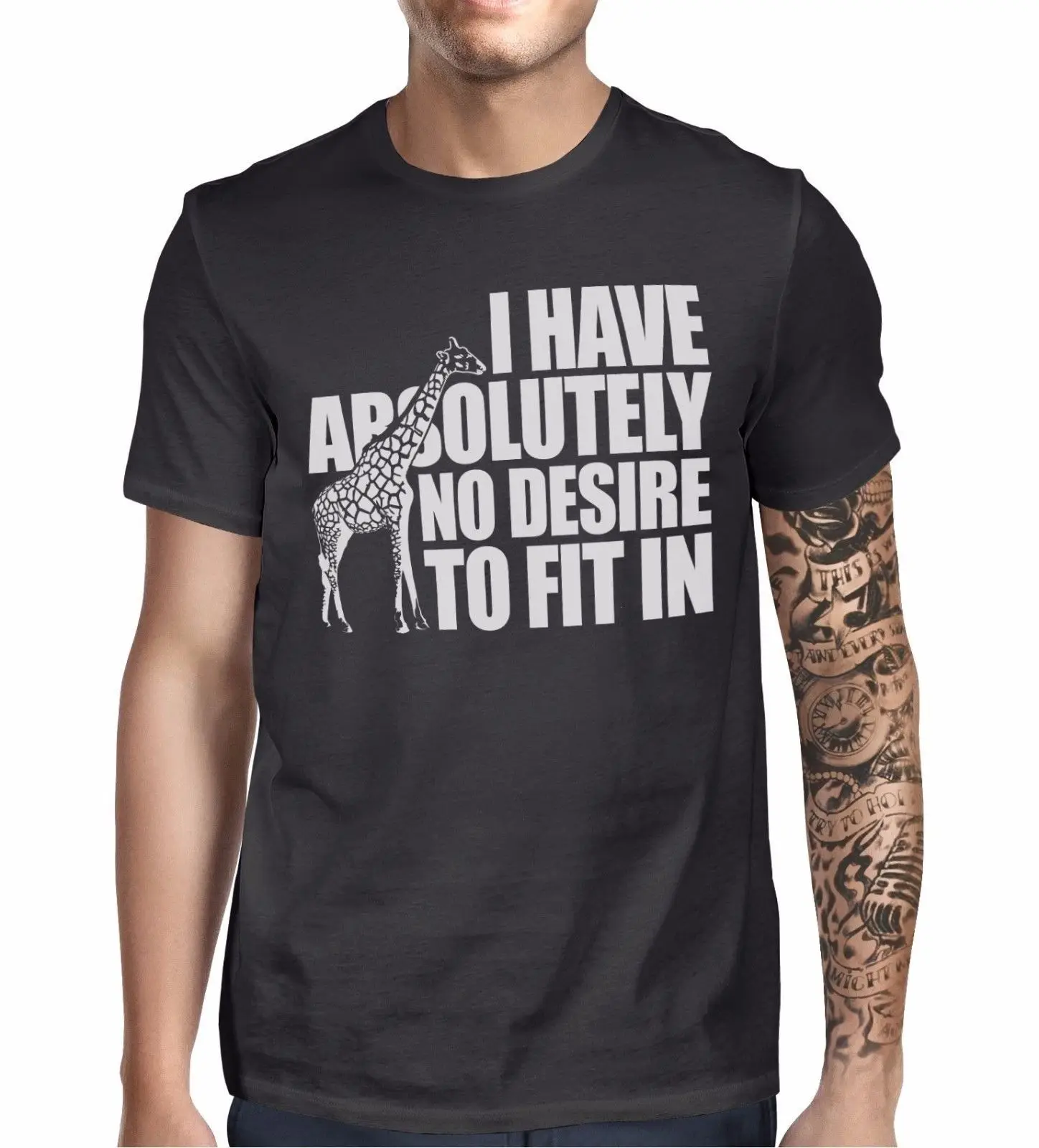 Giraffe No Desire To Fit In T Shirt Funny Tshirt Africa Gift Fashion 708 custom printed tshirt hip hop funny tee | Футболки и поло