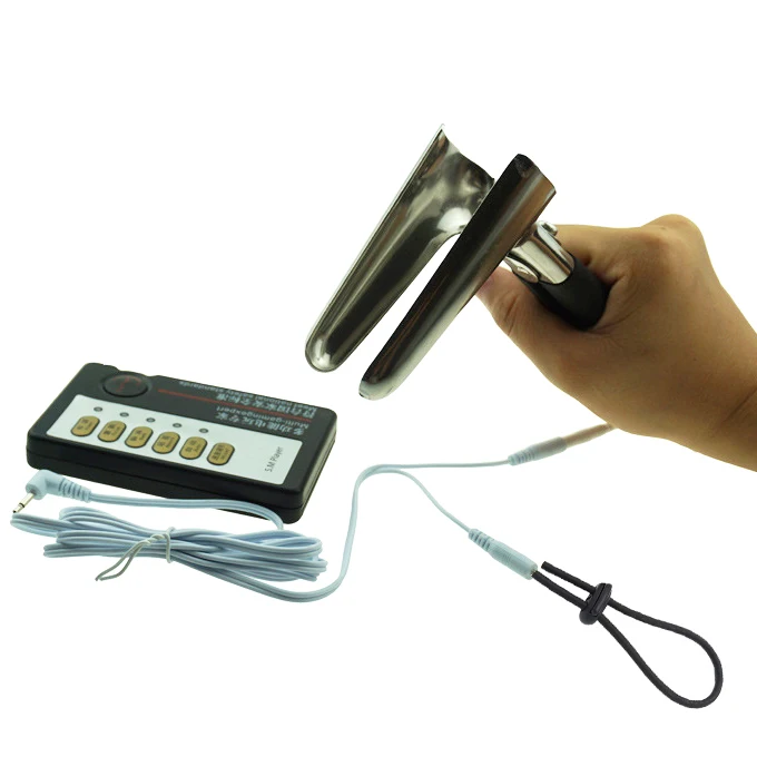 Electric Shock Massager Stainless Steel Anal Speculum Mirror Anal Dilator Sex Toys Expand Vagina Enema Sex Products