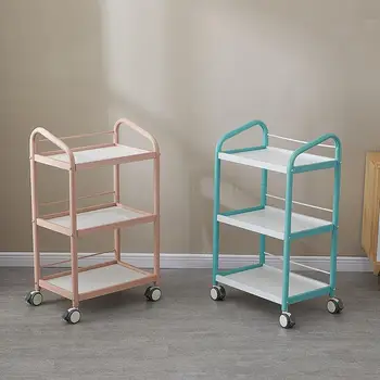 

Beauty stroller hair wrought iron three-layer beauty salon stroller nail tattoo mobile tool car rack
