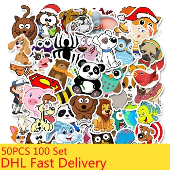 

50pcs Animal Stickers Pack For On The Laptop Fridge Phone Skateboard Travel Suitcase Cute Cartoon Vsco Sticker
