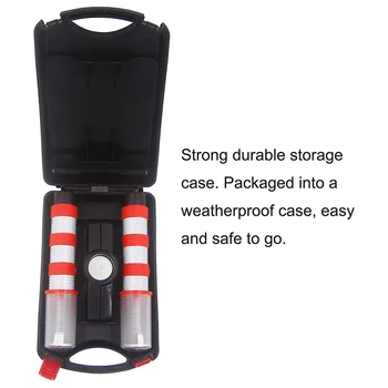 

2Pcs LED Safety Strobe Light Emergency Roadside Flashing Flares Road Warning Beacon Magnetic Base Detachable Stand