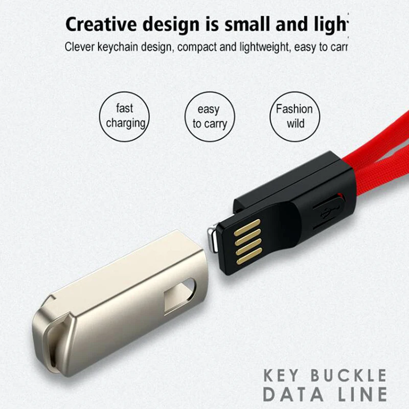 Плетение кольцо для ключей из кабеля USB кабели для iPhone X Кабель Micro usb type C Быстрая зарядка 2.1A зарядный кабель для samsung Galaxy Xiaomi