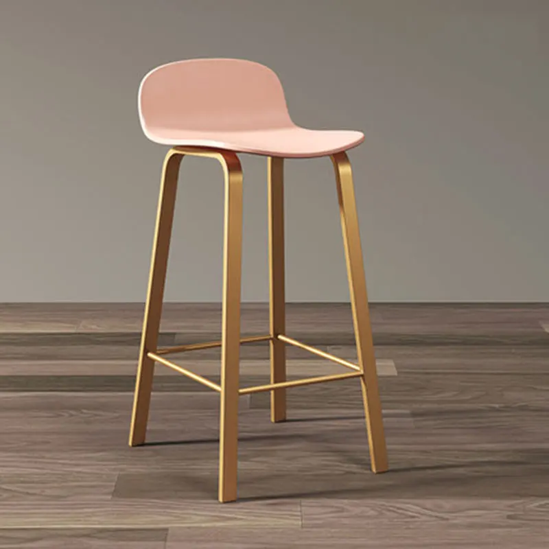 Golden and Pink 75 Нордический барный стул стойка для ресторана с высокими табуретами для отдыха спинка два сидя высокие разные цвета - Цвет: Golden and Pink 75