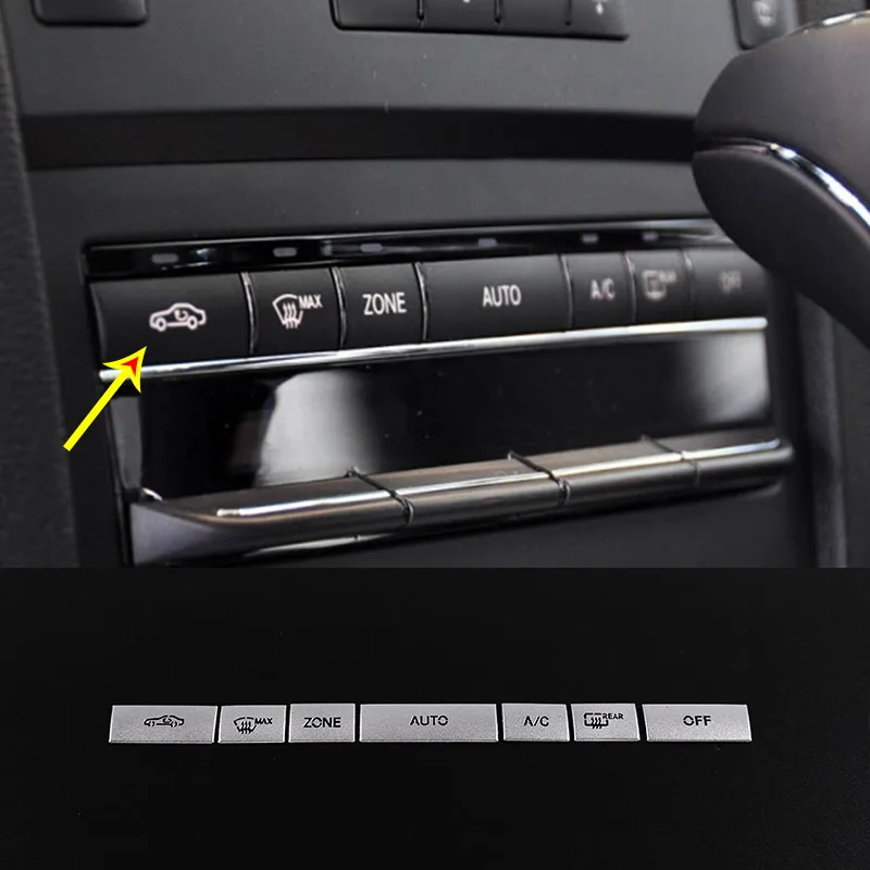 

Алюминиевая кнопка переключателя кондиционера для Mercedes-Benz E-Class W212 2010-15, наклейка на кнопку кондиционера, автомобильные аксессуары