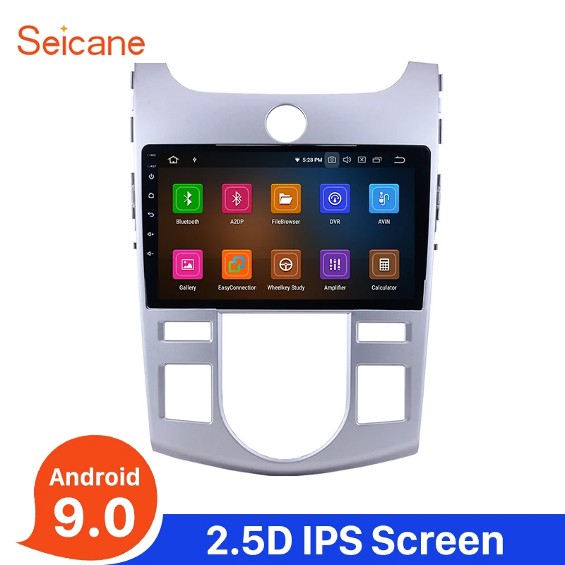 Seicane Android 9,0 автомобильный Радио gps-навигатор плеер для 2008-2012 KIA FORTE(AT) с Bluetooth AUX 9 дюймов HD 1024*600 сенсорный экран
