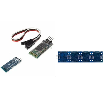 

Blue 4 Pin HC-06 RS232 Wireless Bluetooth RF 5V Transceiver Module & MAX7219 Microcontroller Line Dot Matrix Module