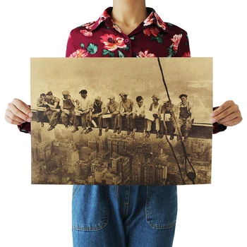

Posters For Walls Worker On Skyscrapers Retro Posters Kraft Paper,hang A Picture Coffee Shop Decoration Bar Poster Wall Sticker