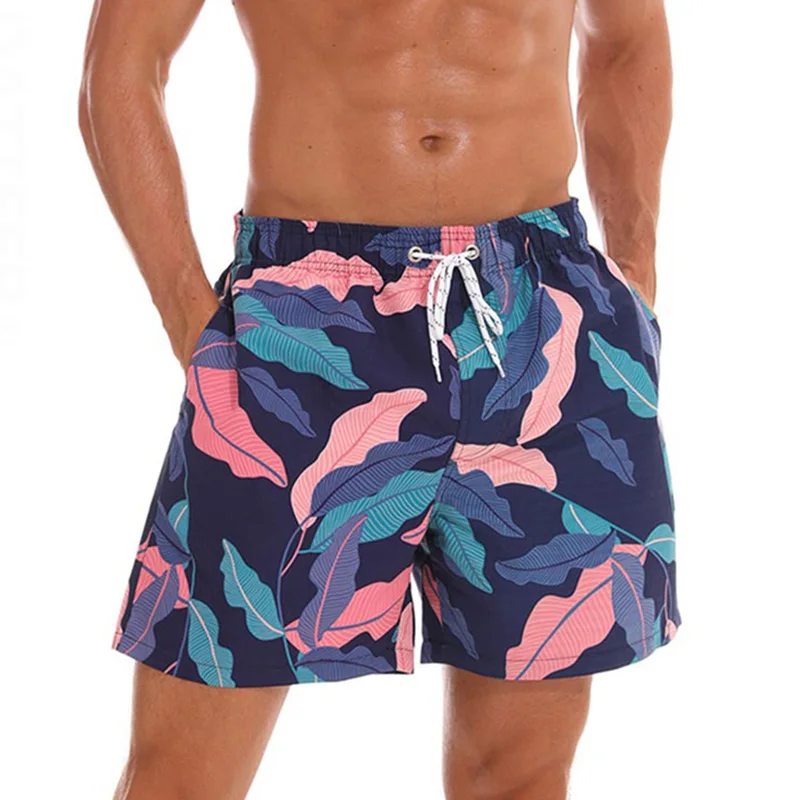 DATIFER мужские спортивные короткие пляжные шорты Бермуды шорты для серфинга плавки боксеры купальные костюмы купальники - Цвет: Color leaf
