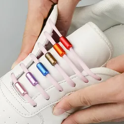 Metal Lock Sneakers Shoe laces Elastic Shoelaces Semicircle No Tie Shoe Laces For Kids and Adult Boot Lazy Laces Shoe Strings