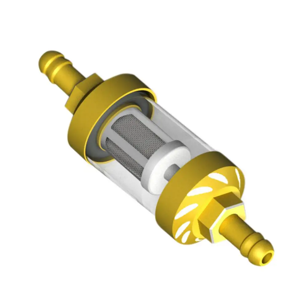 Ретро части для модификации мотоцикла, металлический масляный топливный фильтр, съемный прозрачный стеклянный топливный фильтр, аксессуары для мотоциклов - Цвет: Gold