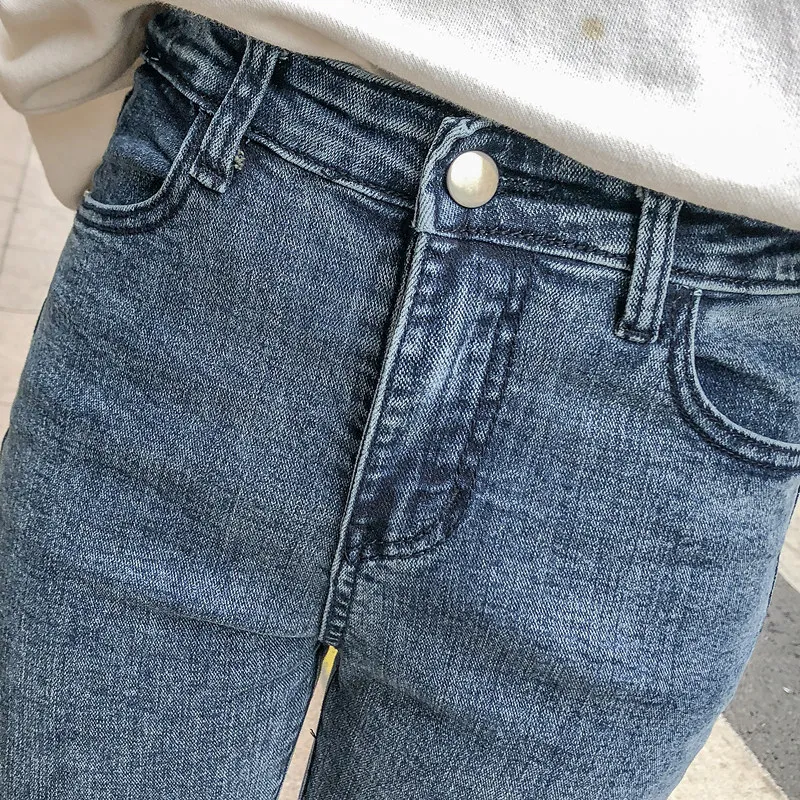 Джинсы-бойфренды для Женская обувь, Большие размеры Высокая Талия Для женщин джинсы синие обтягивающие джинсы Feminino 4XL Девять Точка Зауженные джинсы Mujer