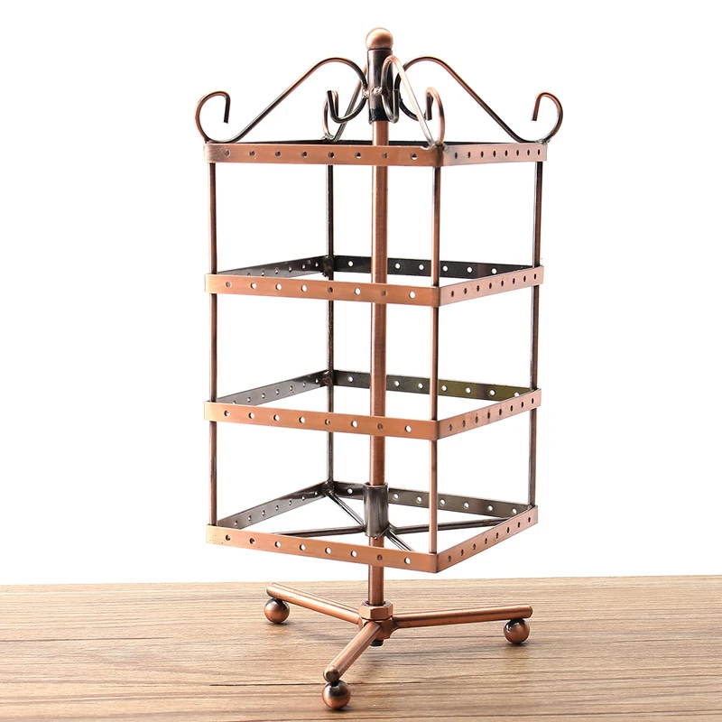 Retro Multifunctional Metal Rotating Jewellery Display Stand Earring Necklace Hook Holder Hanger Display Stand Holder