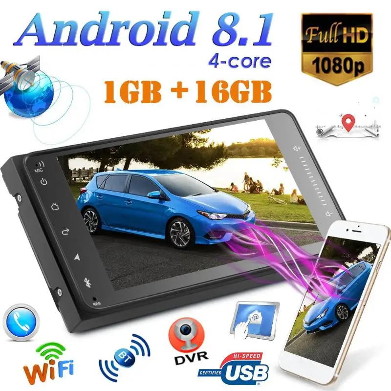 7-дюймовый автомобильный 2 DIN USB вкладыш MP5 плеер Bluetooth gps Navi Стерео FM радио встроено, WI-FI для Поддержка WI-FI точки доступа