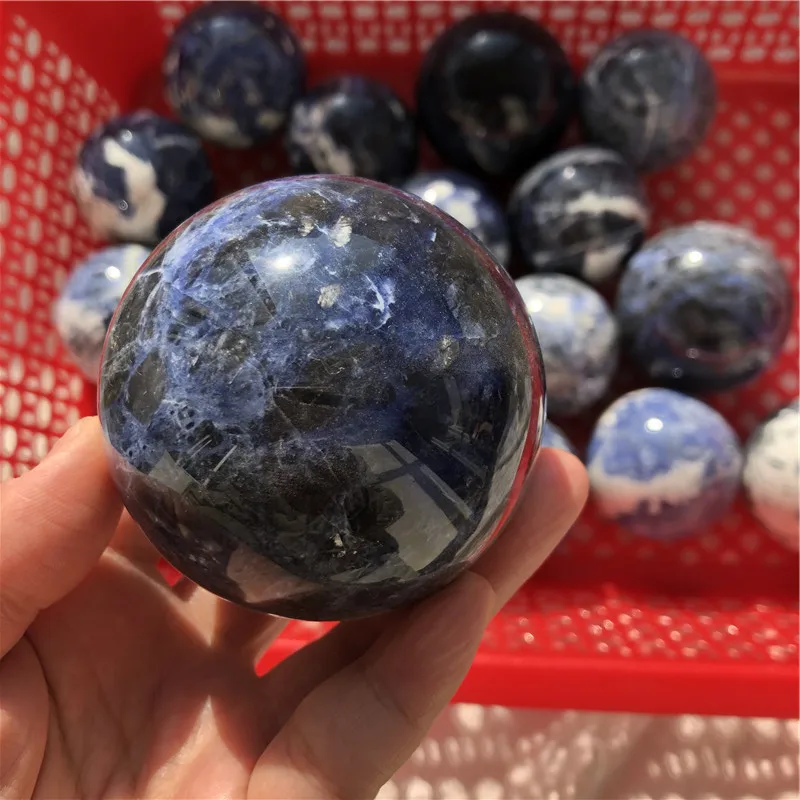 

Natural polished blue balls sodalite sphere crystals healing stones