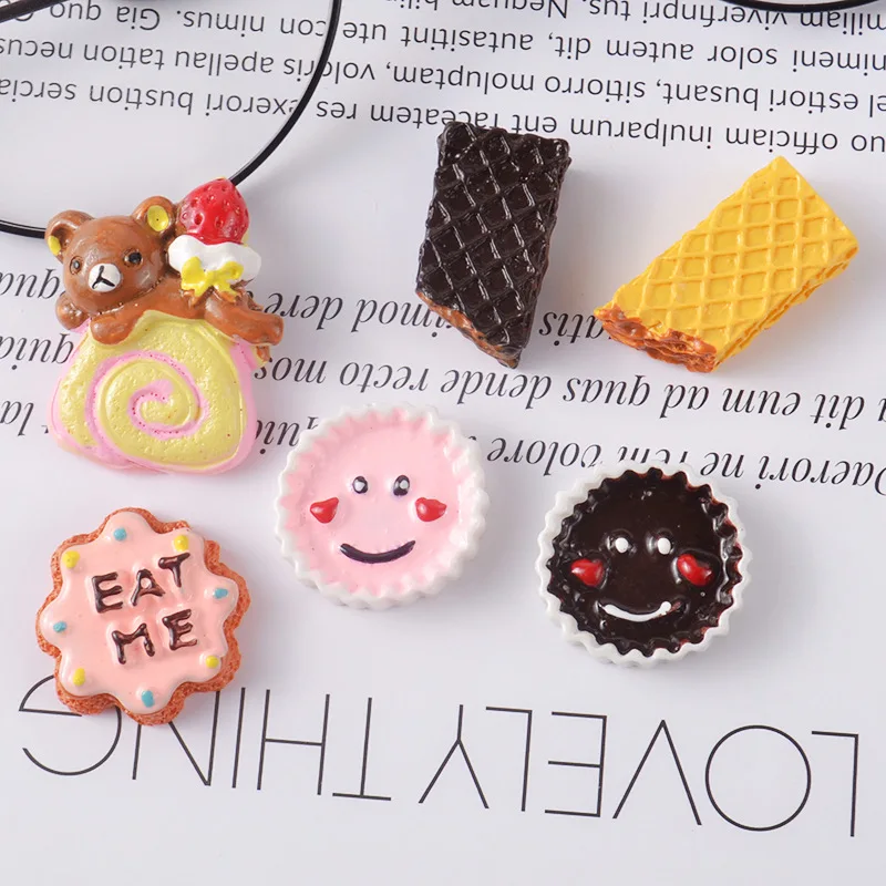 Из смолы, в форме продуктов питания играть мультфильм медведь печенье Diy аксессуары глина амулеты Полимерная глина амулеты клейкие аксессуары игрушки для детей унисекс - Цвет: 7