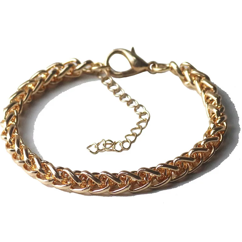 Мужской браслет на цепочке, золотой браслет из нержавеющей стали, браслет на цепочке, байкер, хиппи, хип-хоп, мужские ювелирные изделия, вечерние, подарок на день отцов