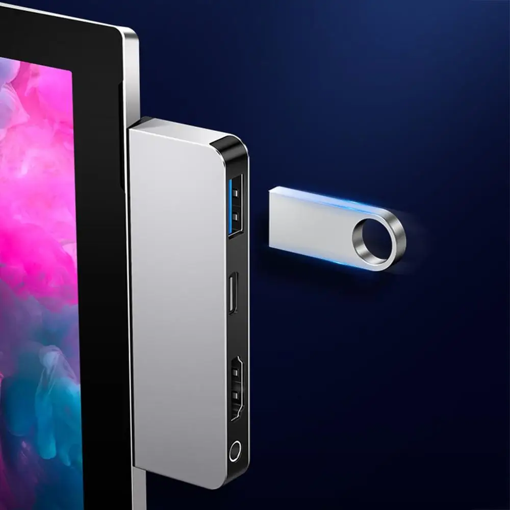 USB C концентратор USB 3,0 HDMI 3,5 мм аудио адаптер для поверхности Go Pro 6 мульти USB-C type C концентратор USB разветвитель