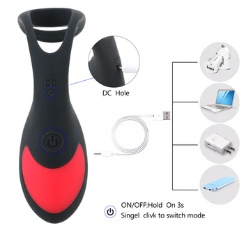 OLO Anal Vibrator Butt Plug Massager Prostate Penis Ring Stimulator Delay Ejaculation 9 Mode Sex Toys for Men Adult Products 4