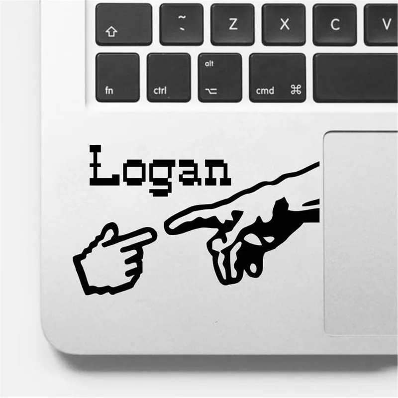 Macbook Виниловая наклейка с именем на заказ Рука Бога для ноутбука украшение