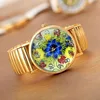 Shsby Hot Sale  High Quality Gold Elastic Stainless Watches Women Dress Quartz Wristwatch New Arrival Ladies Flower Watches 2