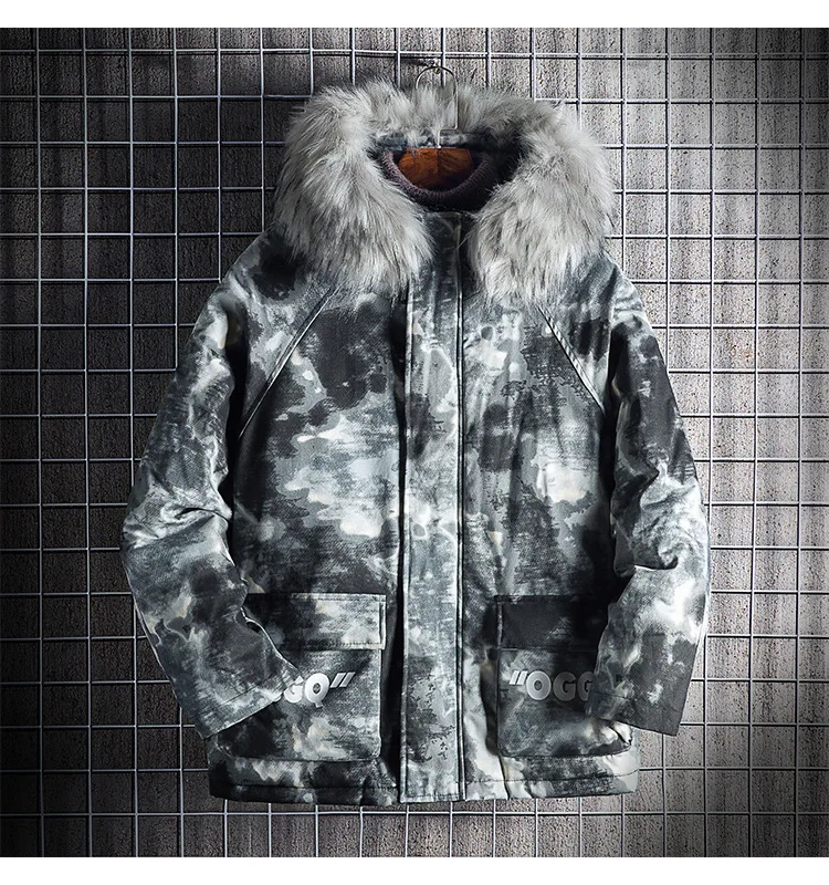 INS Super Fire Winter Japanese-style Retro Casual MEN'S Cotton-padded Coat Popular Brand Large Fur Collar Versatile Teenager Cot