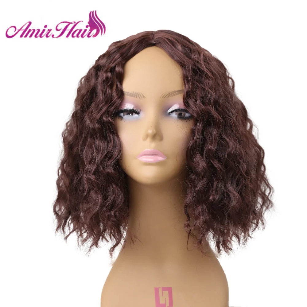 Амир афро кудрявые волосы короткие парики для черных женщин Боб Прическа