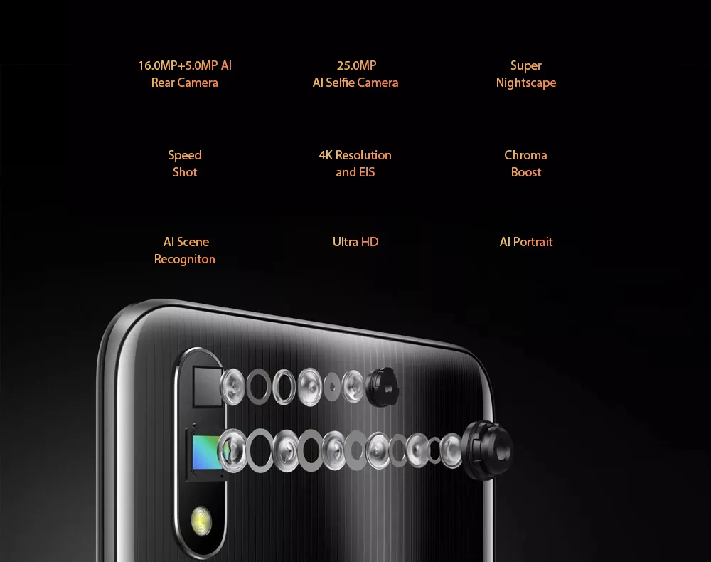 Realme 3 Pro 4G смартфон 6,3 дюймов Android 9,0 Восьмиядерный 6G+ 128GB rom 16,0 Мп+ 5,0 Мп задняя камера 4045 мАч мобильный телефон