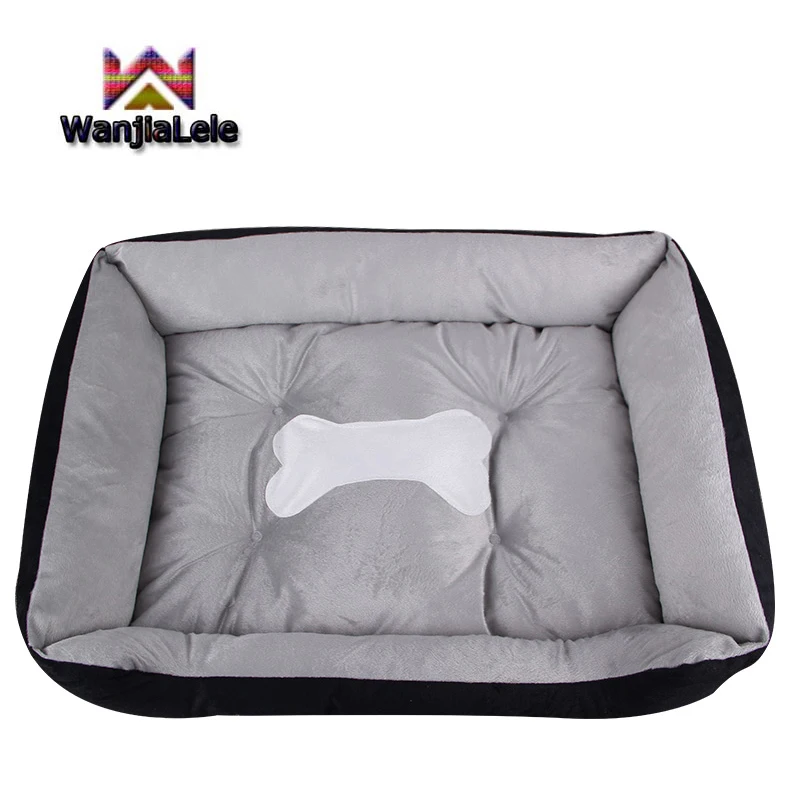 

Short plush Pet Dog Bed Super Soft Square Pet Kennel Washable Large Pet Supplies Cat/Dog Basket Pet Mats Elastic Pet dogs couch