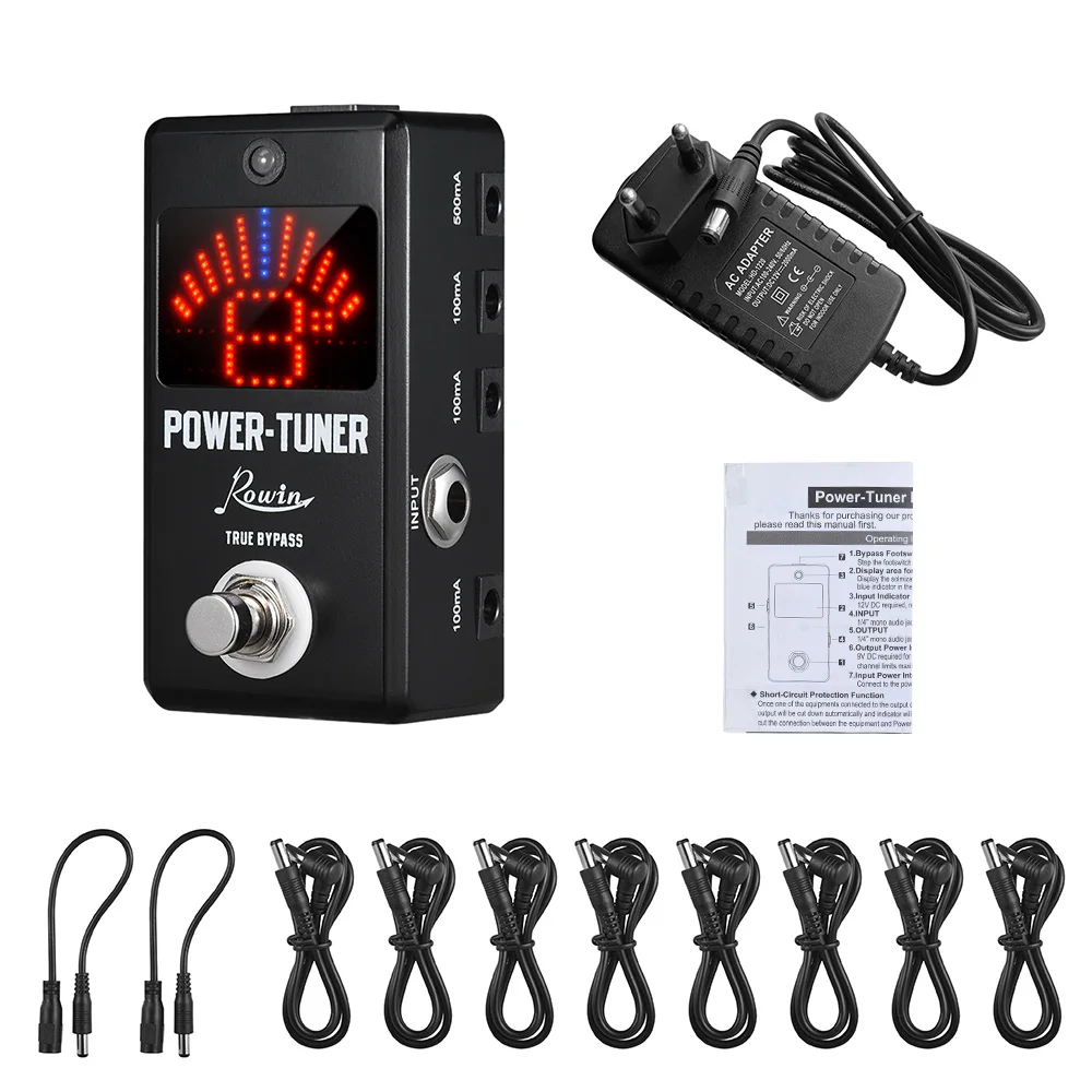 

Rowin LT-920 Guitar Tuner + Effect Power Supply with Tuning short-circuit protection Function 8 Isolated DC 9V Outputs